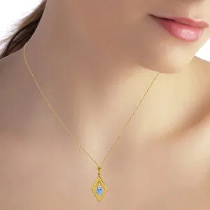 0.7 Carat 14K Solid Yellow Gold Carlitta Blue Topaz Necklace