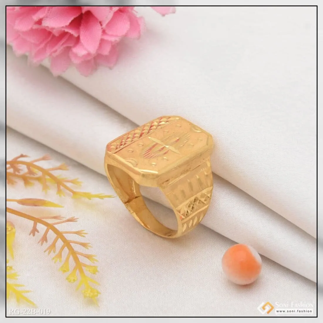 1 Gram Gold Forming Superior Quality Hand-Crafted Design Ring for Men - Style B019