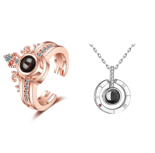 100 LANGUAGES "I LOVE YOU" RING,NECKLACE,BRACELET Romantic Love Memory BUY NOW