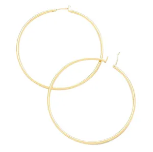 14K Gold Filled Metal Hoop Pin Catch Earrings