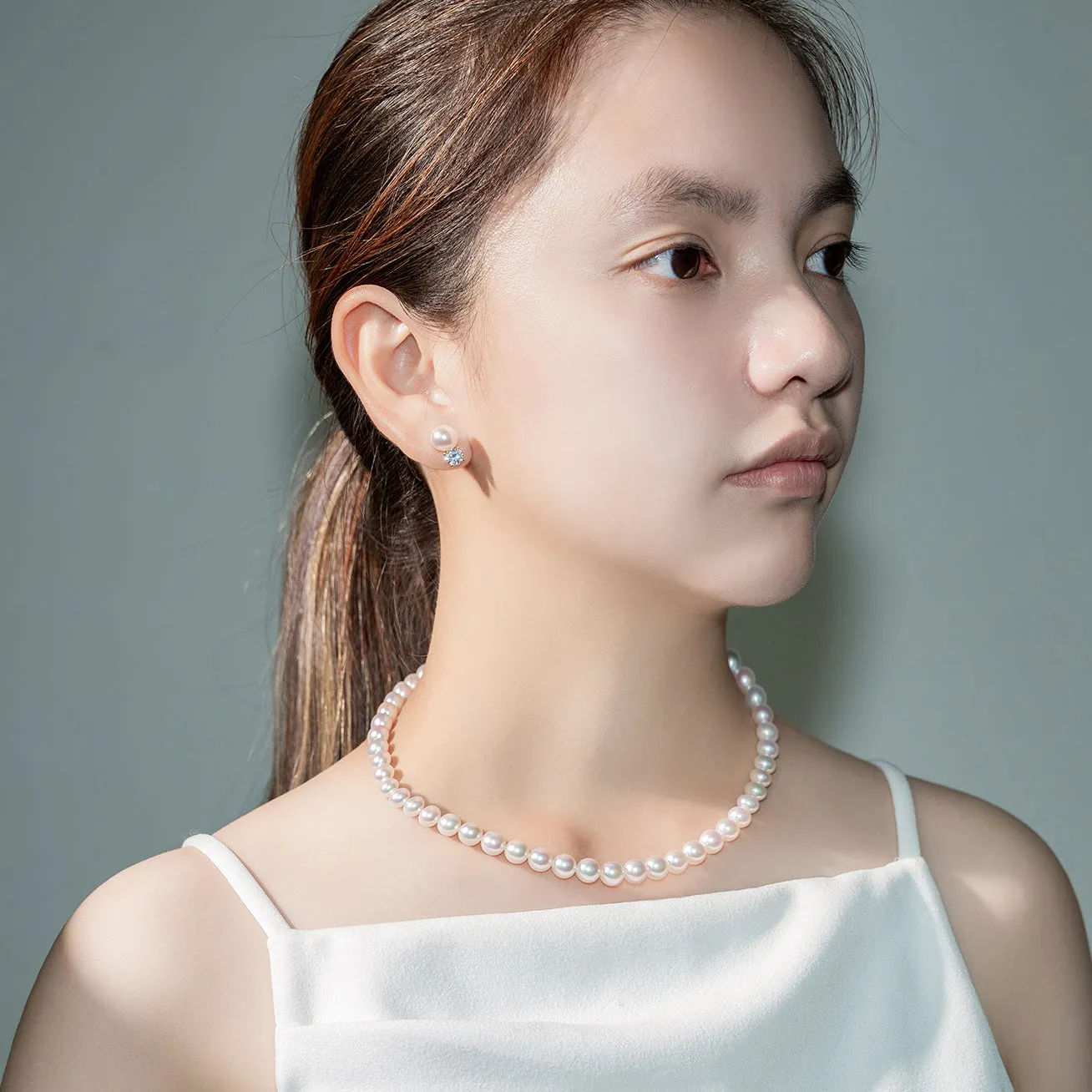 18K Gold Akoya Hanadama Pearl Earrings KE00100