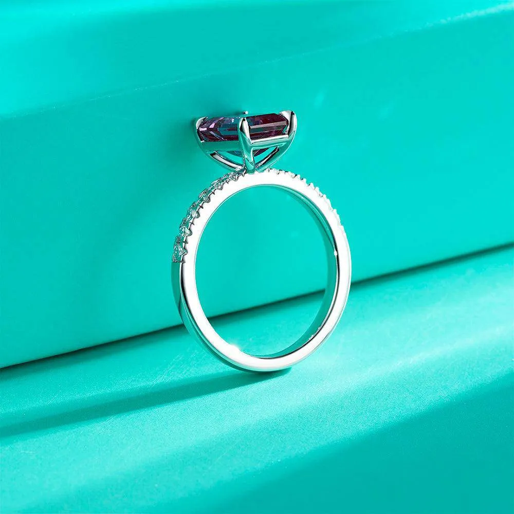 2 CT. Four-Prong Emerald Cut Alexandrite Engagement Ring