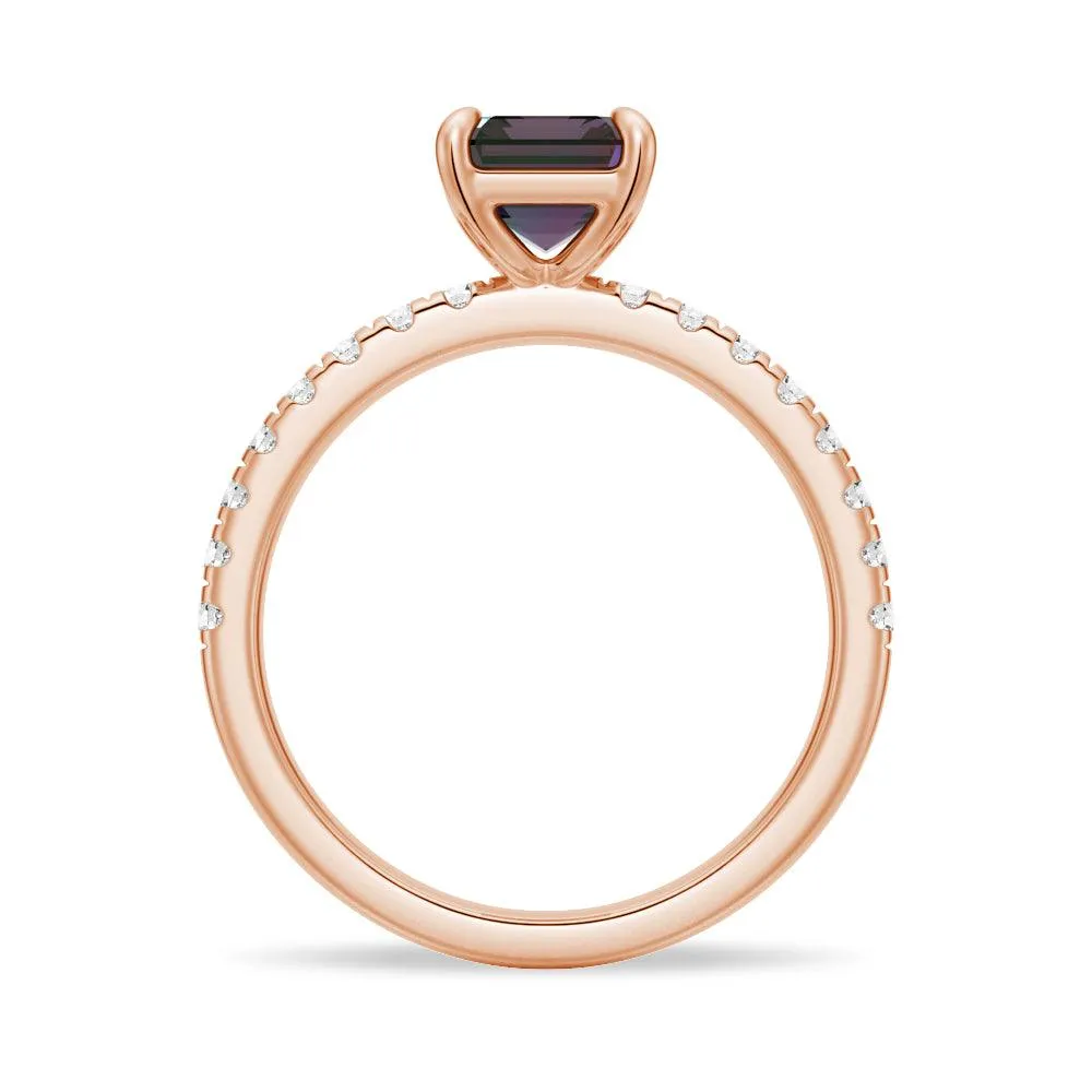 2 CT. Four-Prong Emerald Cut Alexandrite Engagement Ring