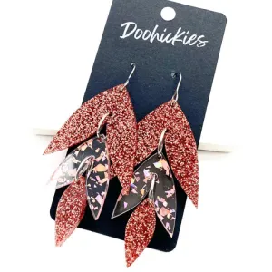 2.5 Rose Gold Flake Lilli Belle Acrylic Earrings