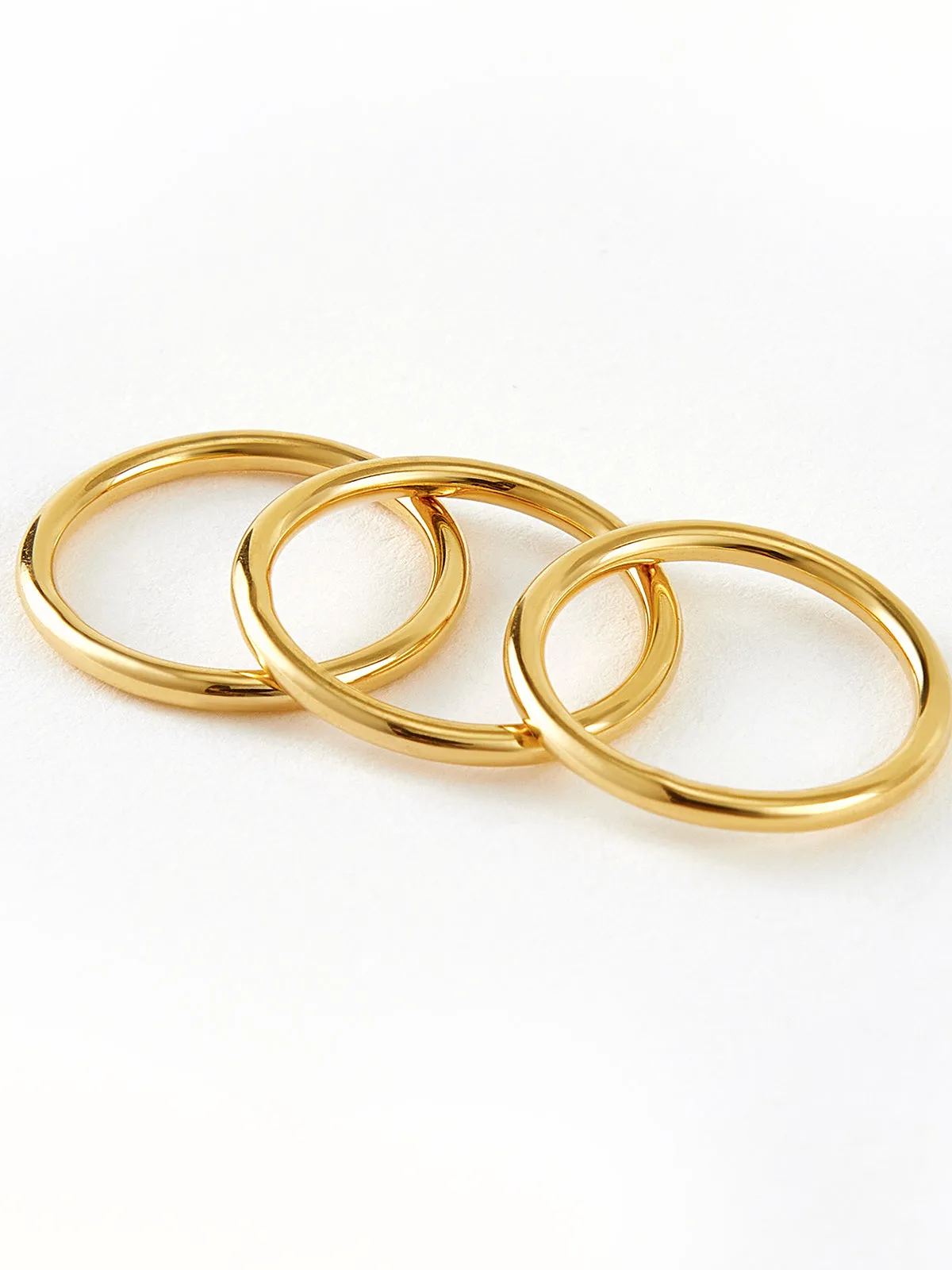 3pcs Minimalist Golden Circle Ring