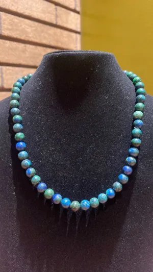 8MM Azurite-Malachite Bead Stretchy Cord Necklace/Bracelet/Anklet