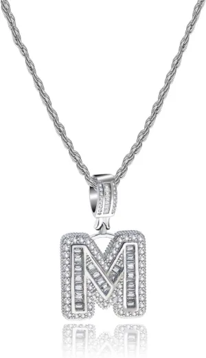 A to Z Initial Letter Necklace for Women Alphabet Name Necklace Personalized Gift 20 inch Cubic Zirconia