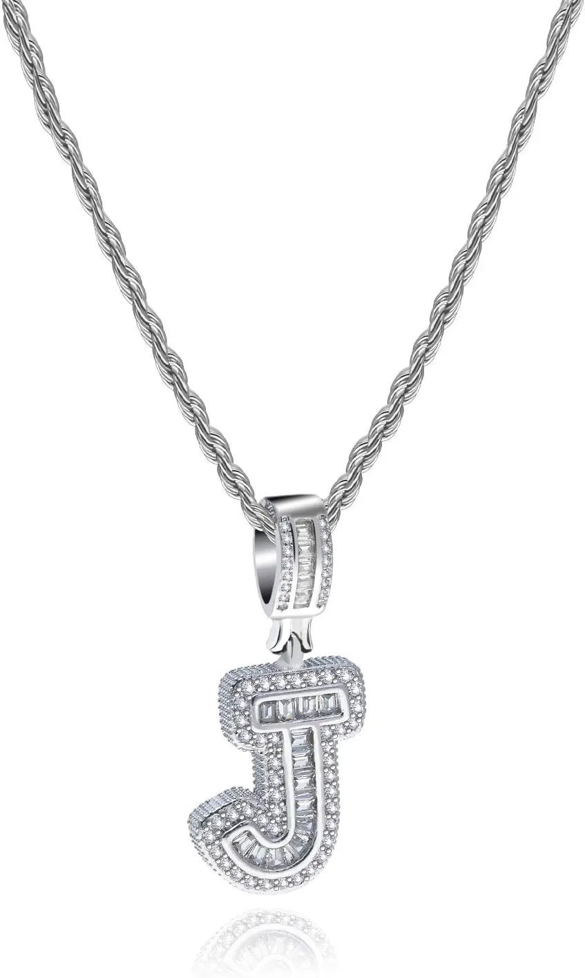 A to Z Initial Letter Necklace for Women Alphabet Name Necklace Personalized Gift 20 inch Cubic Zirconia