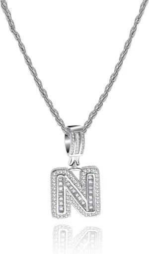 A to Z Initial Letter Necklace for Women Alphabet Name Necklace Personalized Gift 20 inch Cubic Zirconia