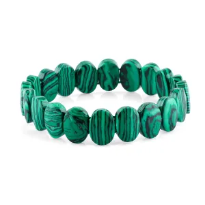 AAA Natural Malachite Gemstone Stretchable Bracelet for Men Women | Handmade Stretch Jewelry | Chakra - Healing - Yoga - Spiritual - Protection | Healing Bracelet