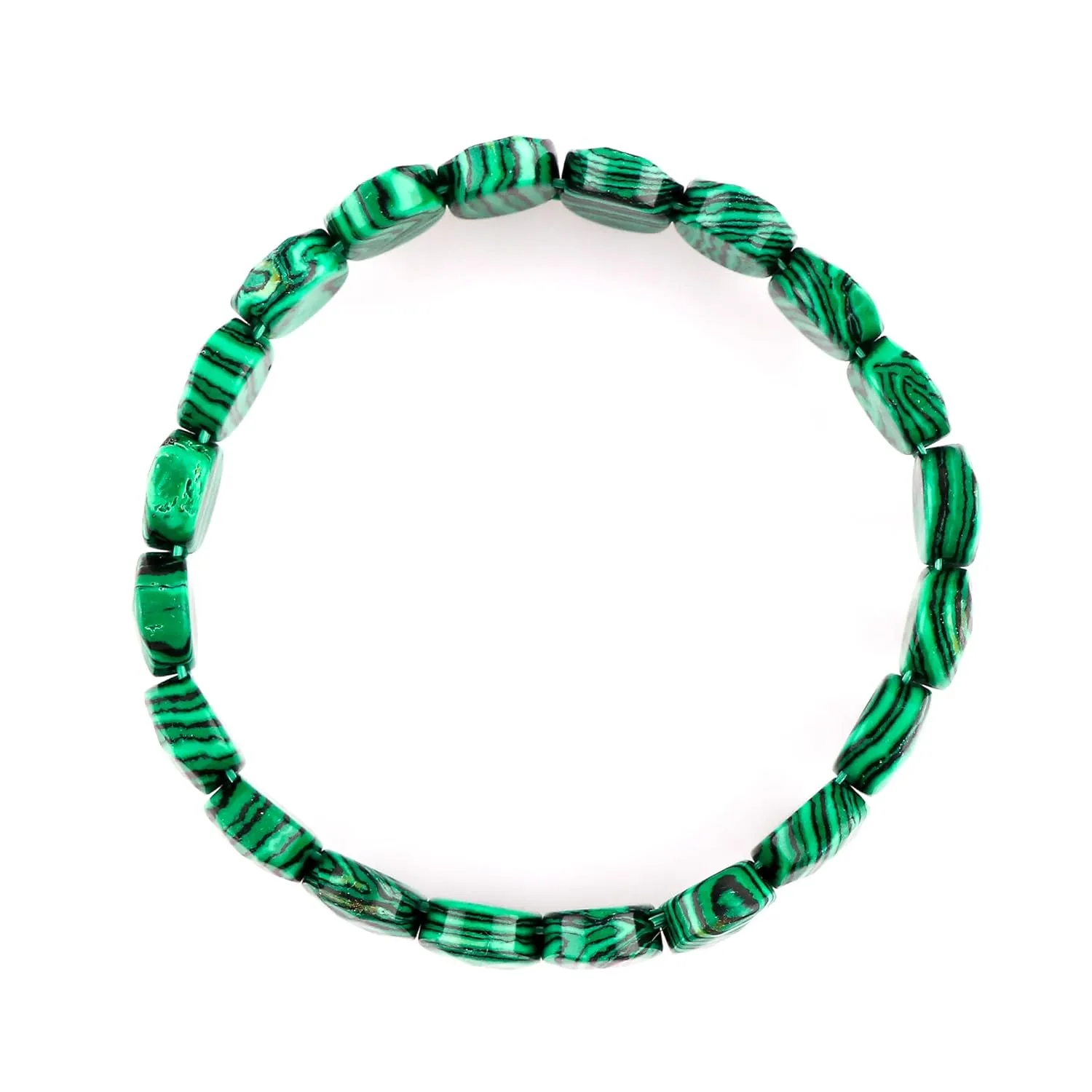 AAA Natural Malachite Gemstone Stretchable Bracelet for Men Women | Handmade Stretch Jewelry | Chakra - Healing - Yoga - Spiritual - Protection | Healing Bracelet