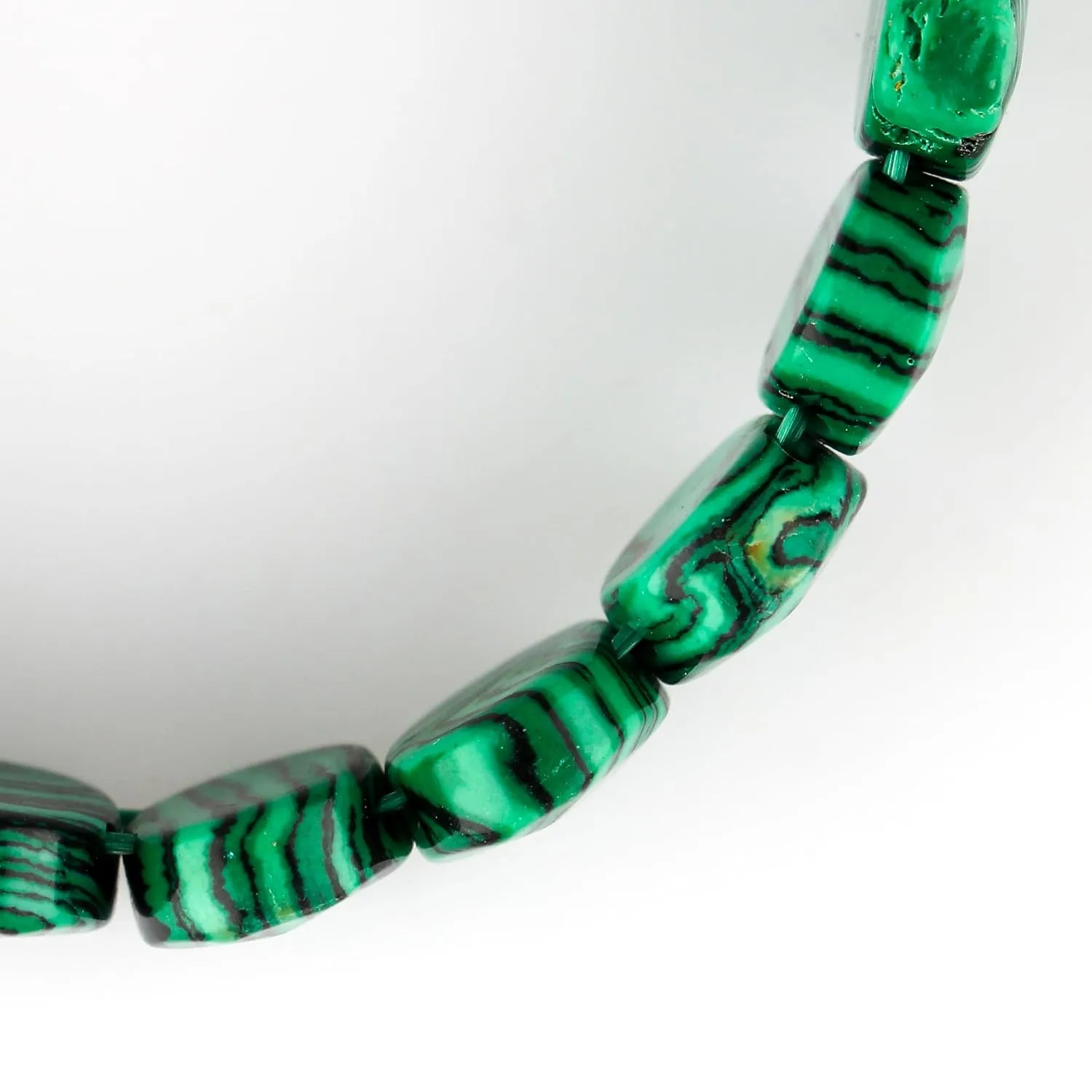 AAA Natural Malachite Gemstone Stretchable Bracelet for Men Women | Handmade Stretch Jewelry | Chakra - Healing - Yoga - Spiritual - Protection | Healing Bracelet