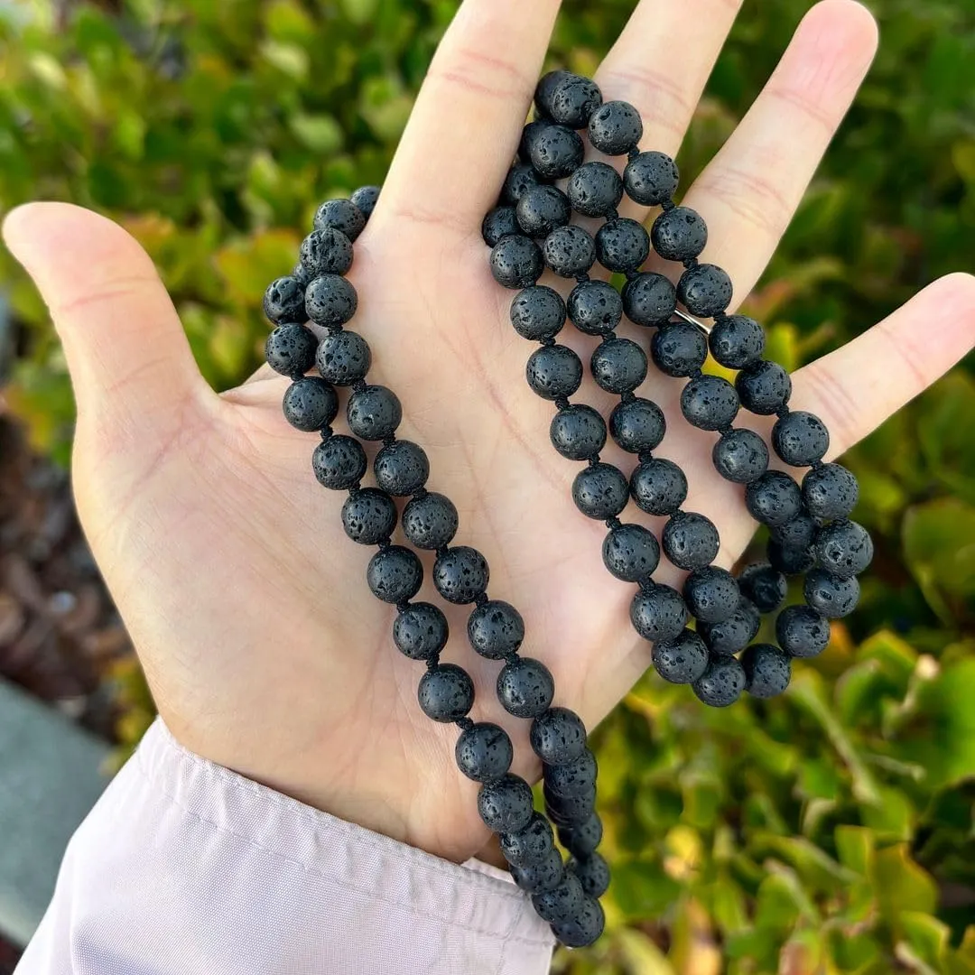 Adabele Premium 108 Mala Beads Malas Necklace - Natural Healing Gemstone Tibetan Buddhist Japa Prayer Meditation Reiki Chakra Stone Quartz Rock Women Men Jewelry