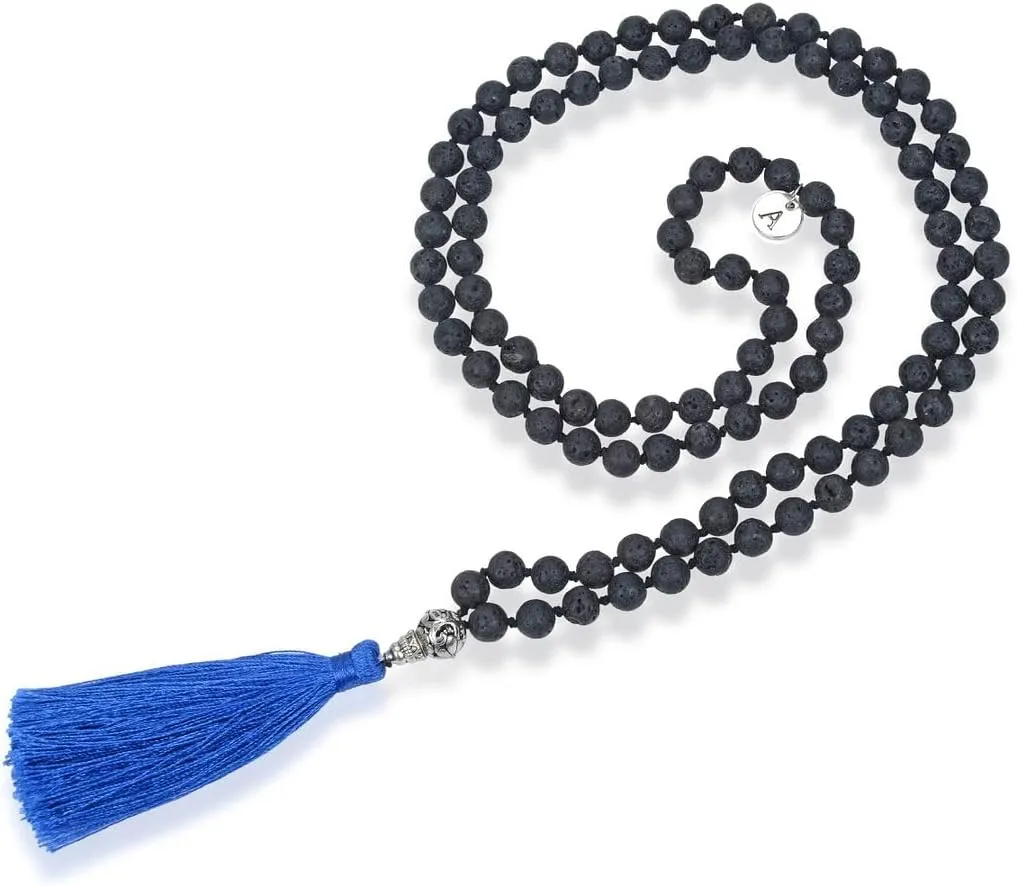 Adabele Premium 108 Mala Beads Malas Necklace - Natural Healing Gemstone Tibetan Buddhist Japa Prayer Meditation Reiki Chakra Stone Quartz Rock Women Men Jewelry