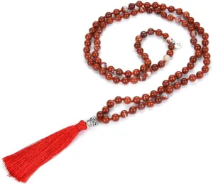 Adabele Premium 108 Mala Beads Malas Necklace - Natural Healing Gemstone Tibetan Buddhist Japa Prayer Meditation Reiki Chakra Stone Quartz Rock Women Men Jewelry