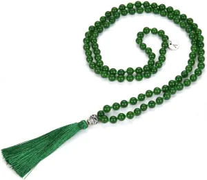 Adabele Premium 108 Mala Beads Malas Necklace - Natural Healing Gemstone Tibetan Buddhist Japa Prayer Meditation Reiki Chakra Stone Quartz Rock Women Men Jewelry