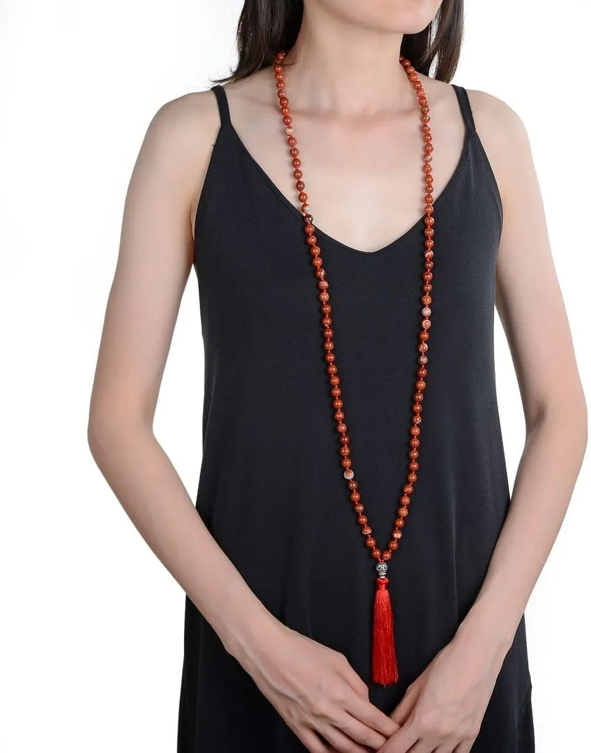 Adabele Premium 108 Mala Beads Malas Necklace - Natural Healing Gemstone Tibetan Buddhist Japa Prayer Meditation Reiki Chakra Stone Quartz Rock Women Men Jewelry