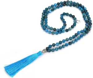 Adabele Premium 108 Mala Beads Malas Necklace - Natural Healing Gemstone Tibetan Buddhist Japa Prayer Meditation Reiki Chakra Stone Quartz Rock Women Men Jewelry