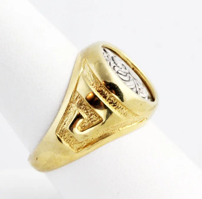 Alexandros Shield Silver & 14K Gold Ring