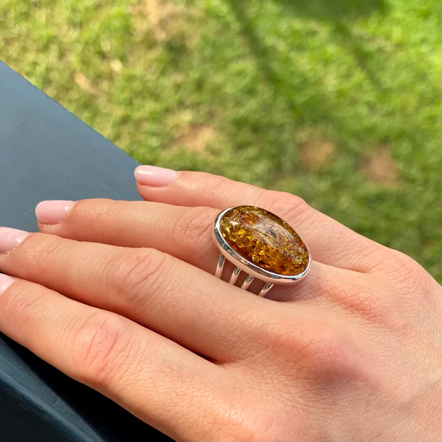 Amber Ring - Lila