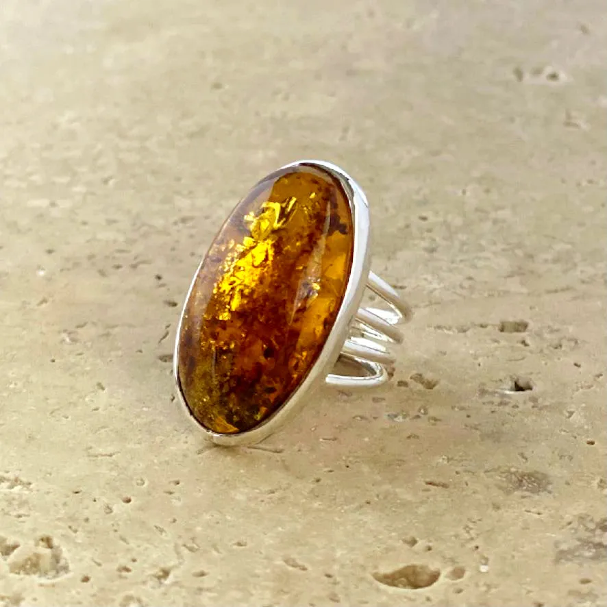 Amber Ring - Lila