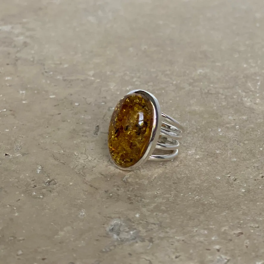 Amber Ring - Lila