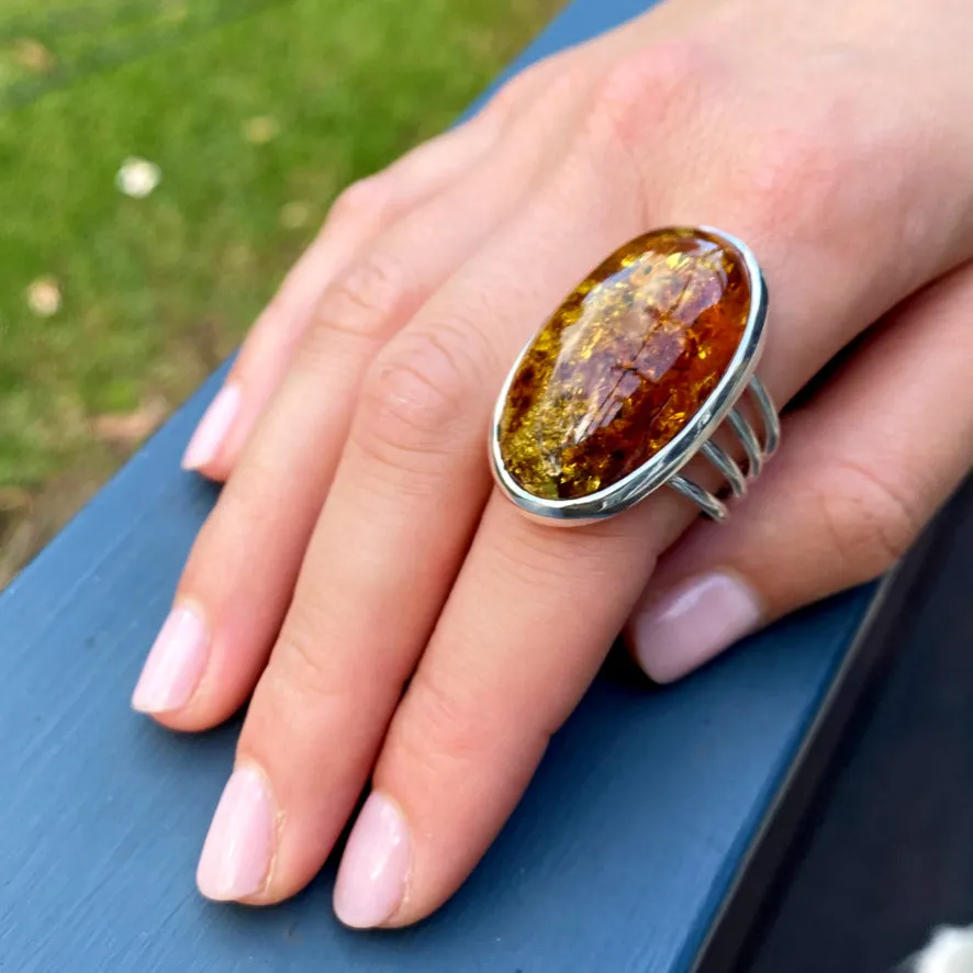Amber Ring - Lila