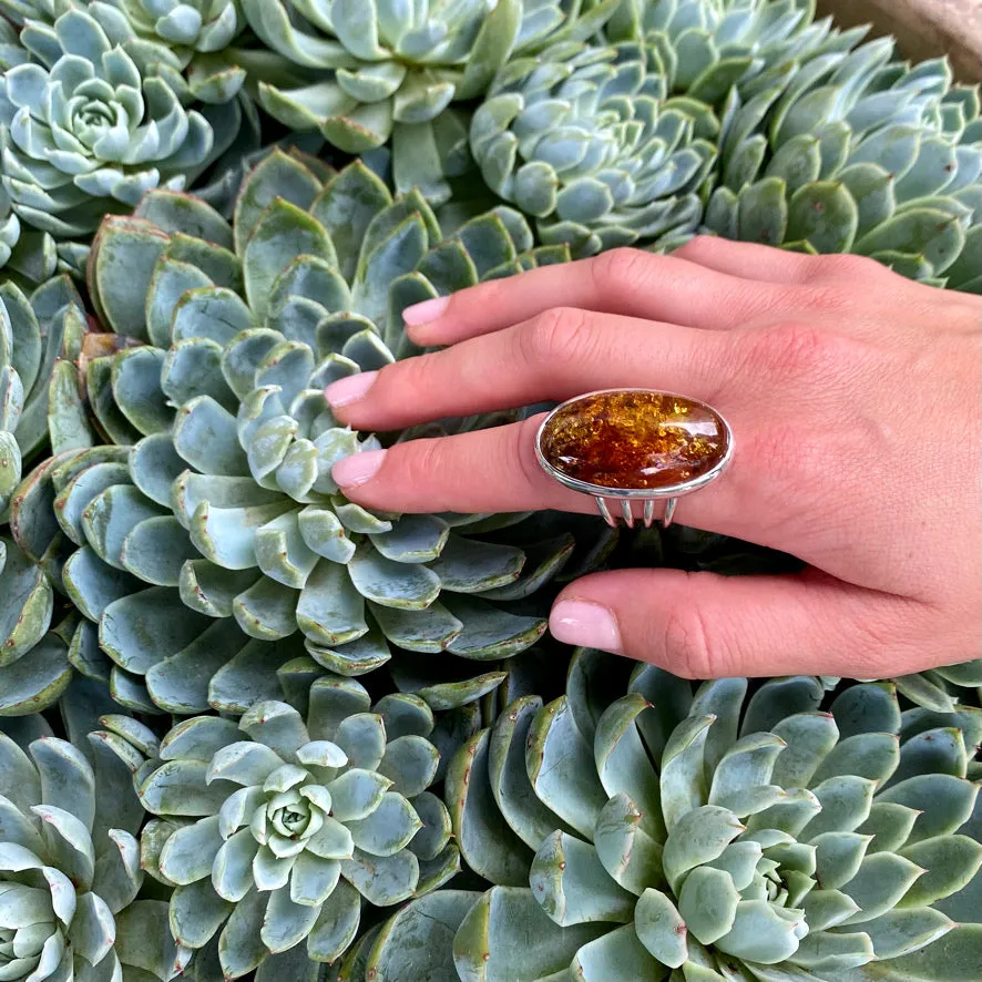 Amber Ring - Lila
