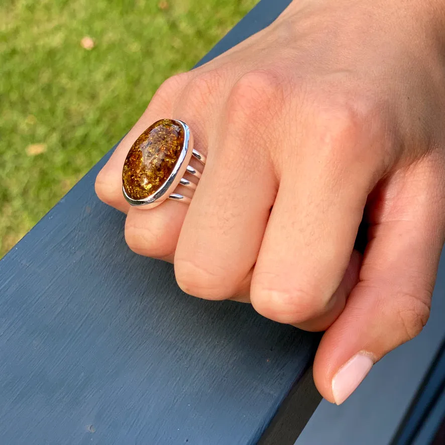 Amber Ring - Lila