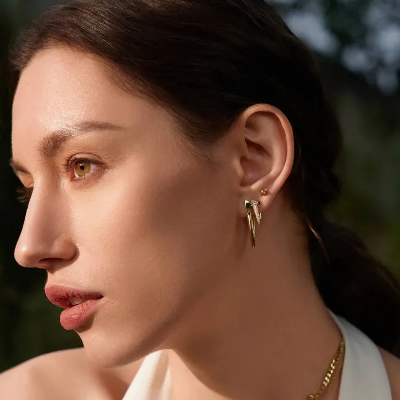 Ania Haie Gold Sparkle Double Hoop Earrings E053-10G