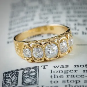 Antique Victorian Diamond Ring 18Ct Gold 1Ct Of Old Cut Diamond Dated 1875