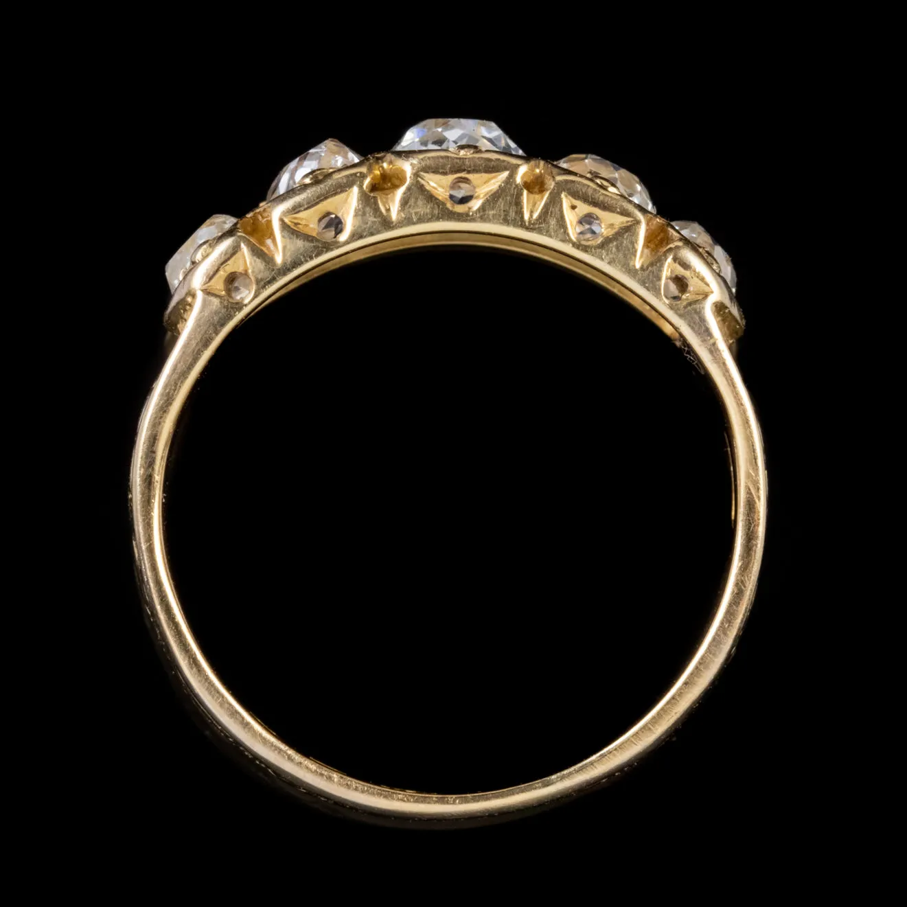 Antique Victorian Diamond Ring 18Ct Gold 1Ct Of Old Cut Diamond Dated 1875