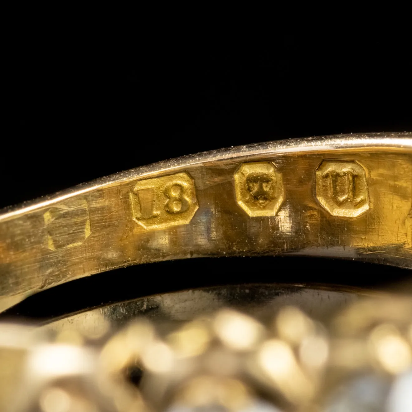 Antique Victorian Diamond Ring 18Ct Gold 1Ct Of Old Cut Diamond Dated 1875