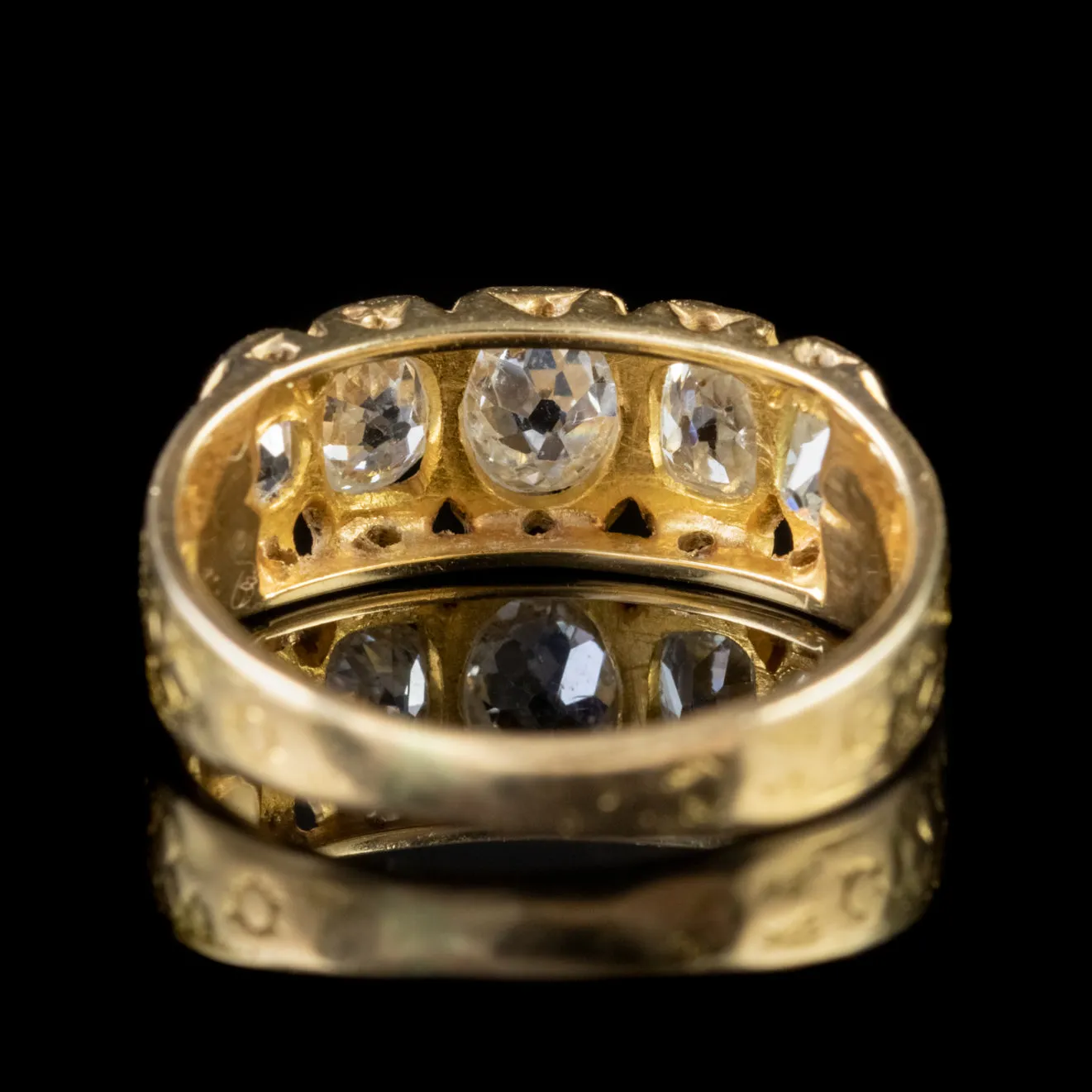 Antique Victorian Diamond Ring 18Ct Gold 1Ct Of Old Cut Diamond Dated 1875