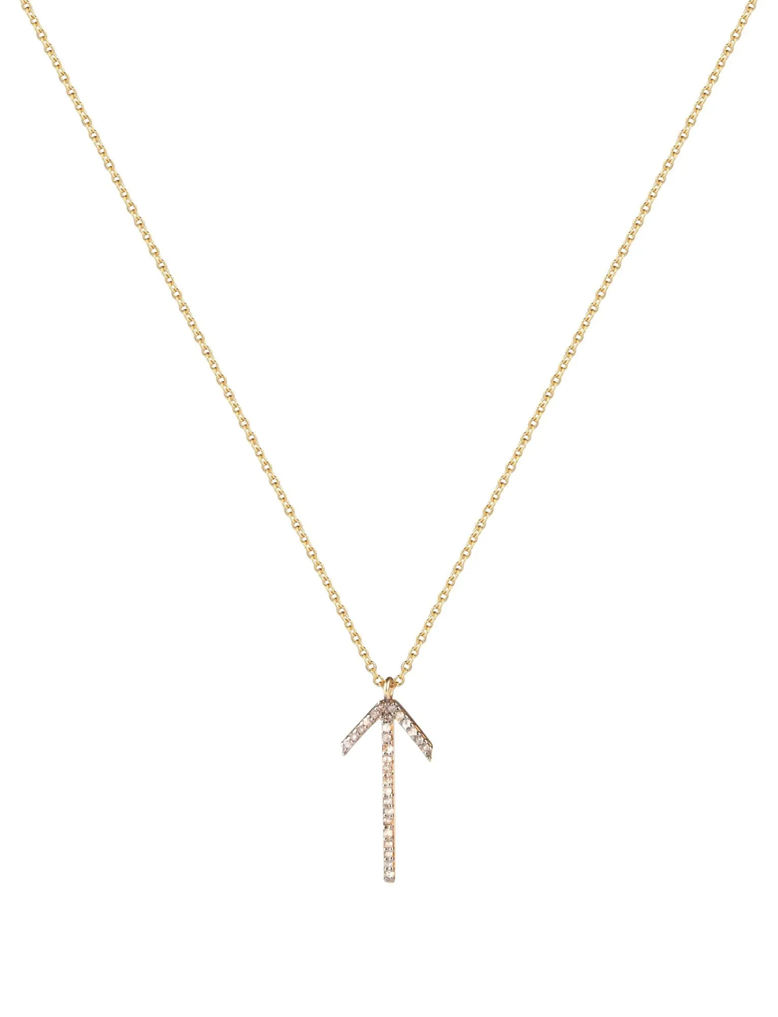 Arrow Gold Plated Necklace w. Diamond
