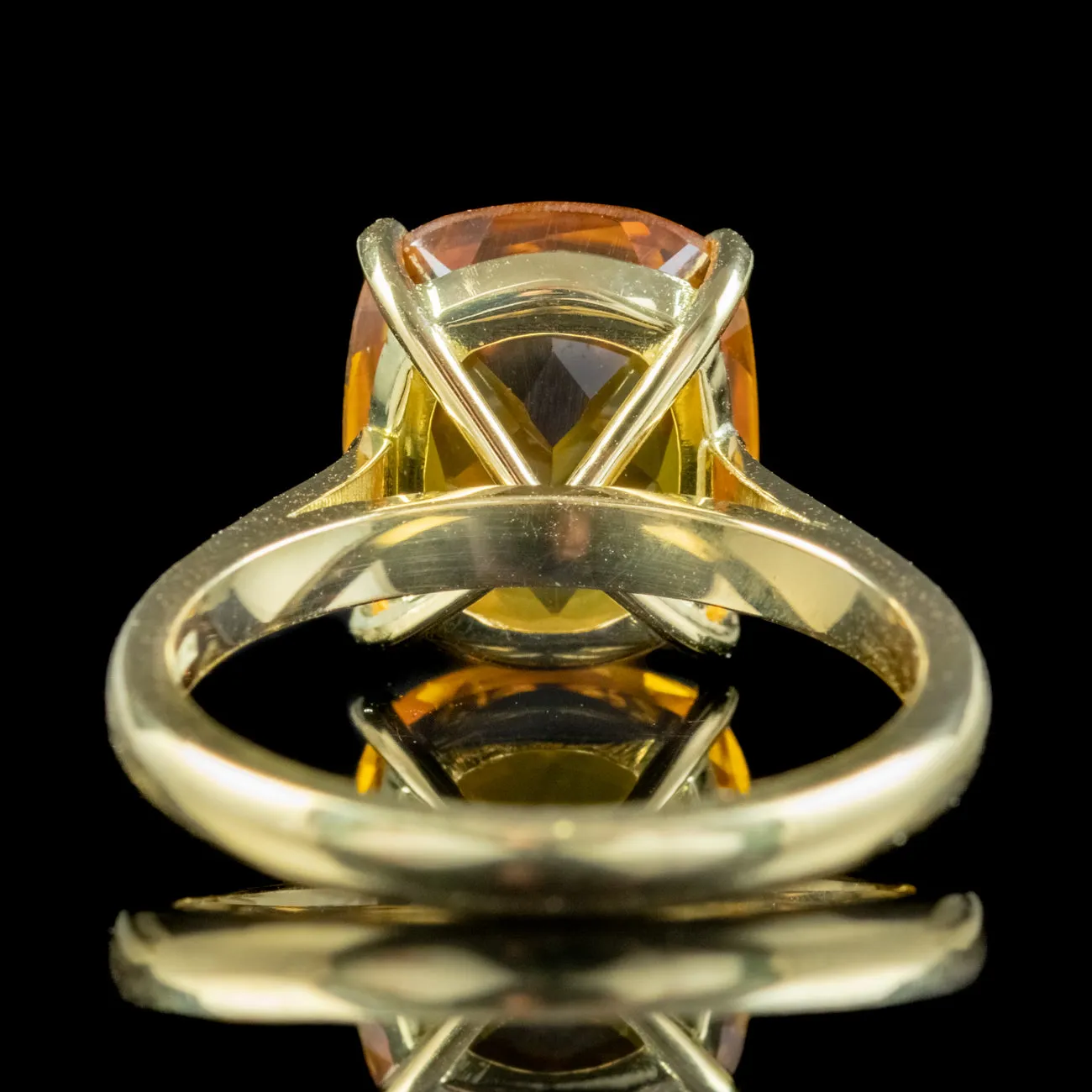 Art Deco Style Yellow Sapphire Solitaire Ring 6ct Sapphire With Cert