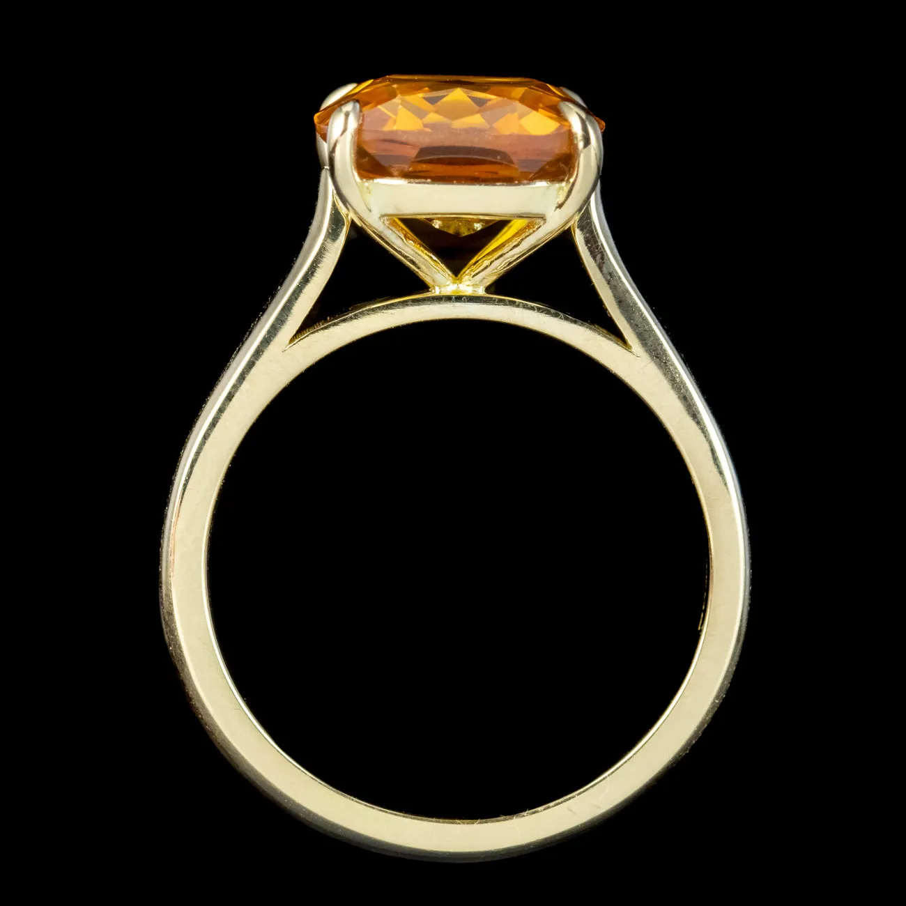 Art Deco Style Yellow Sapphire Solitaire Ring 6ct Sapphire With Cert
