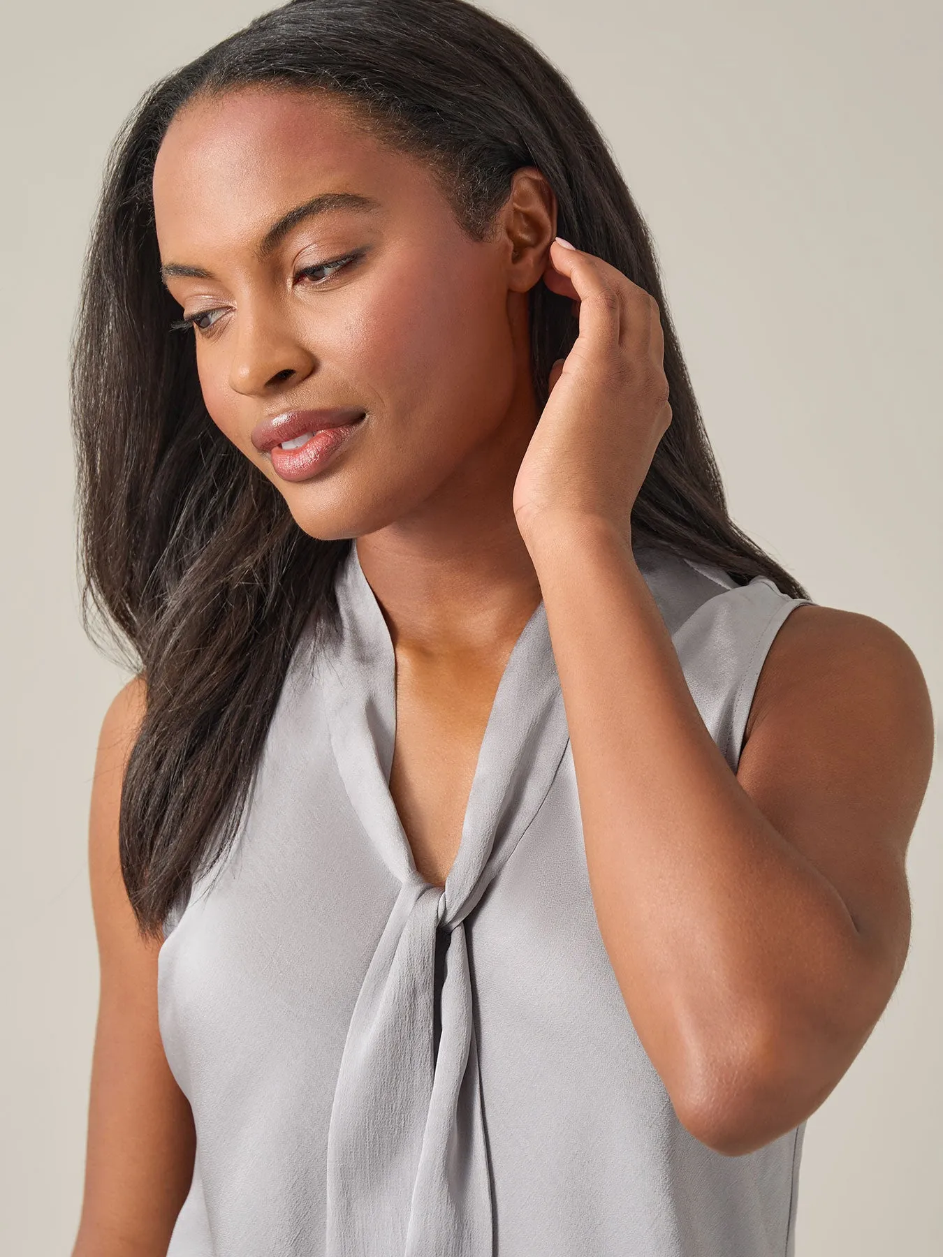 Audrey Blouse, Textured Satin