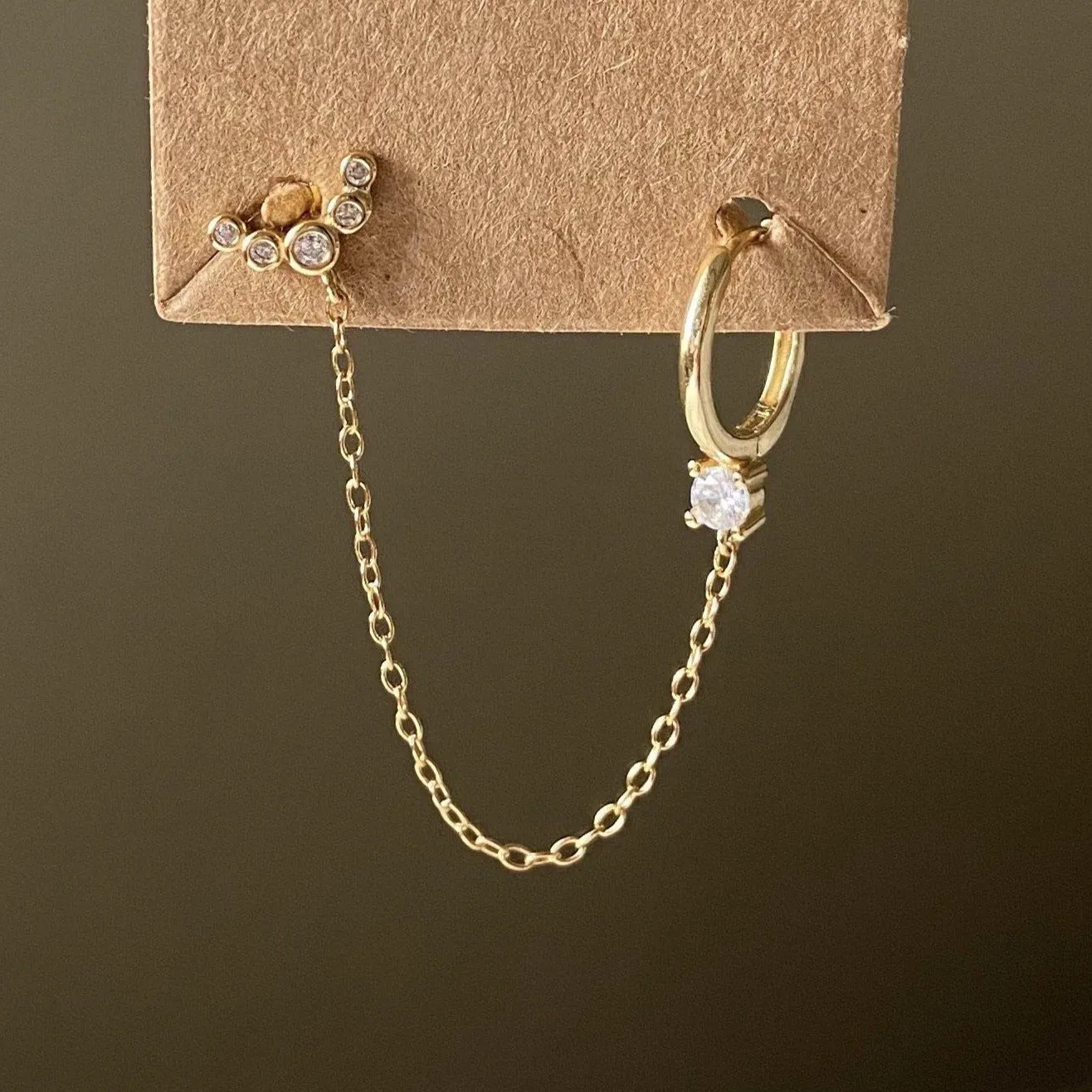 Ava Chain Link Huggie Earring