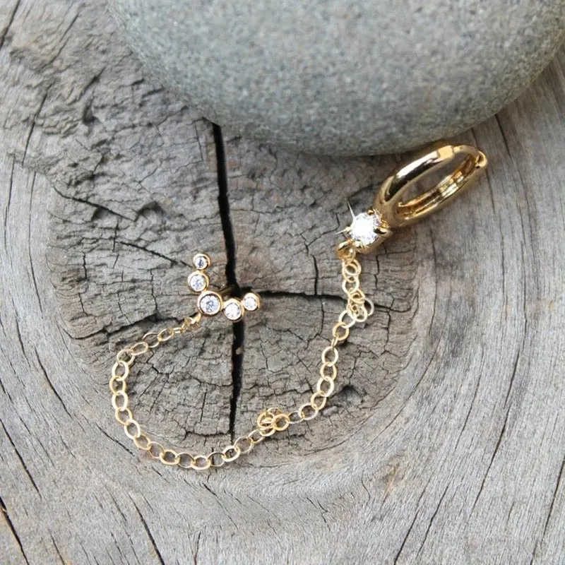 Ava Chain Link Huggie Earring