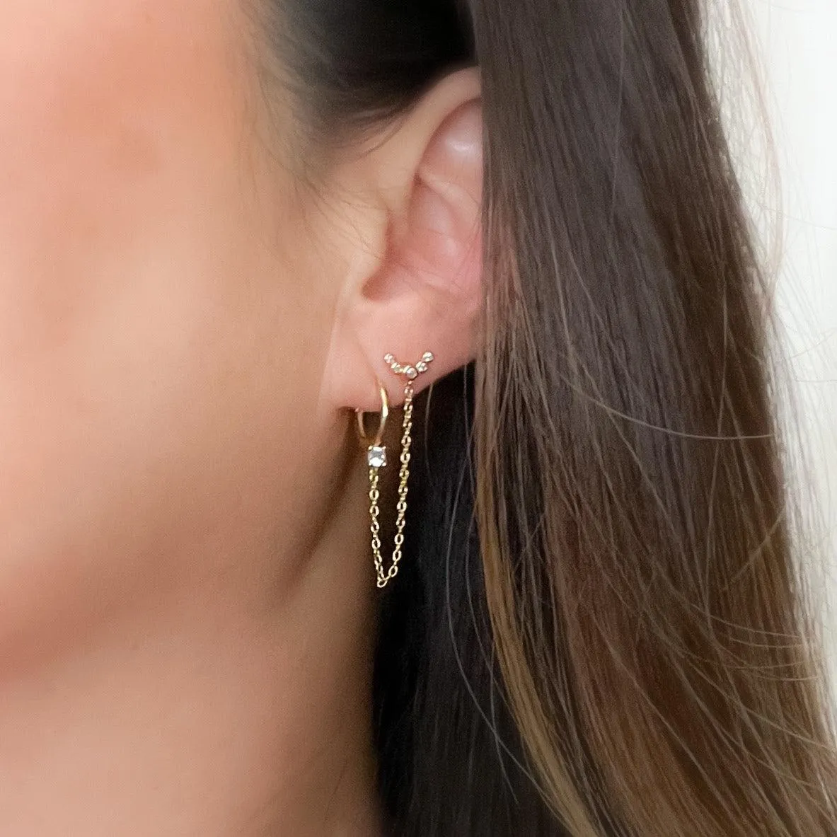 Ava Chain Link Huggie Earring