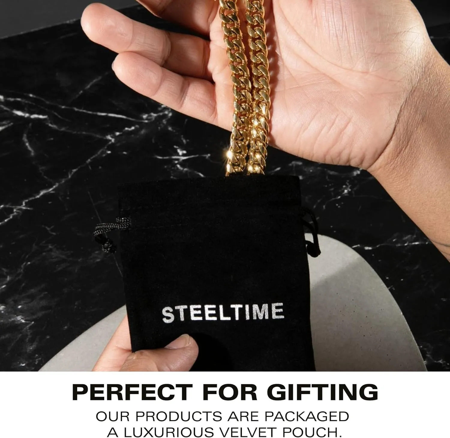 Basketball Necklace - 18K Plated Basketball Chain with Hoop for Men, Women, Teens - Gold, Silver & Black Color Options - Stainless Steel Sports Pendant with Simulated Diamond CZ Stones