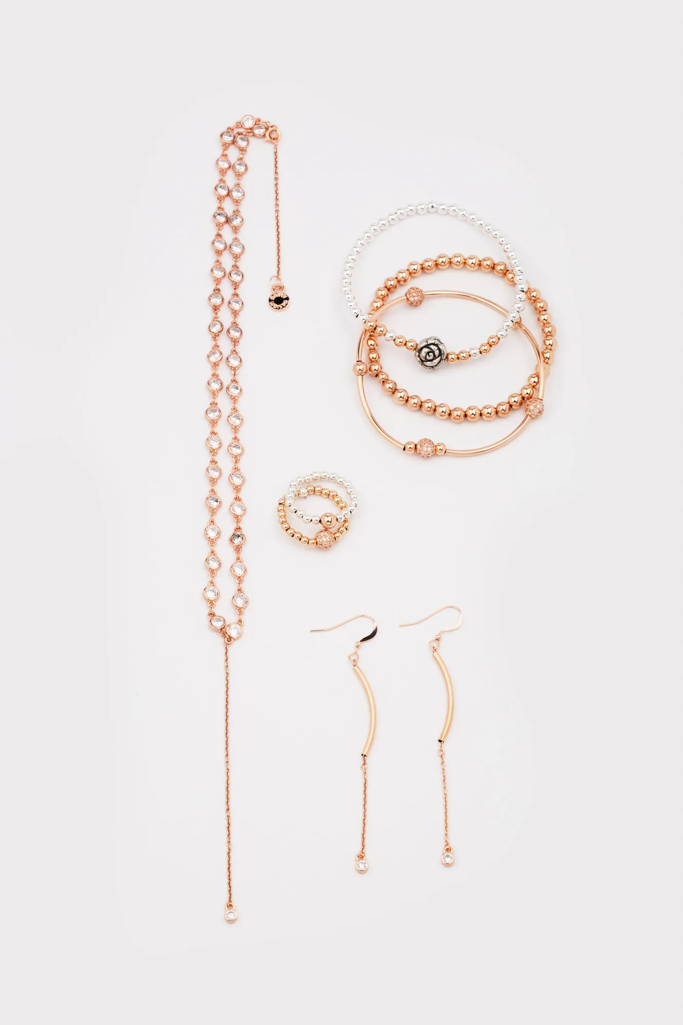 Bella Bead Stack | Ring | Sterling Silver, 14K Rose Gold