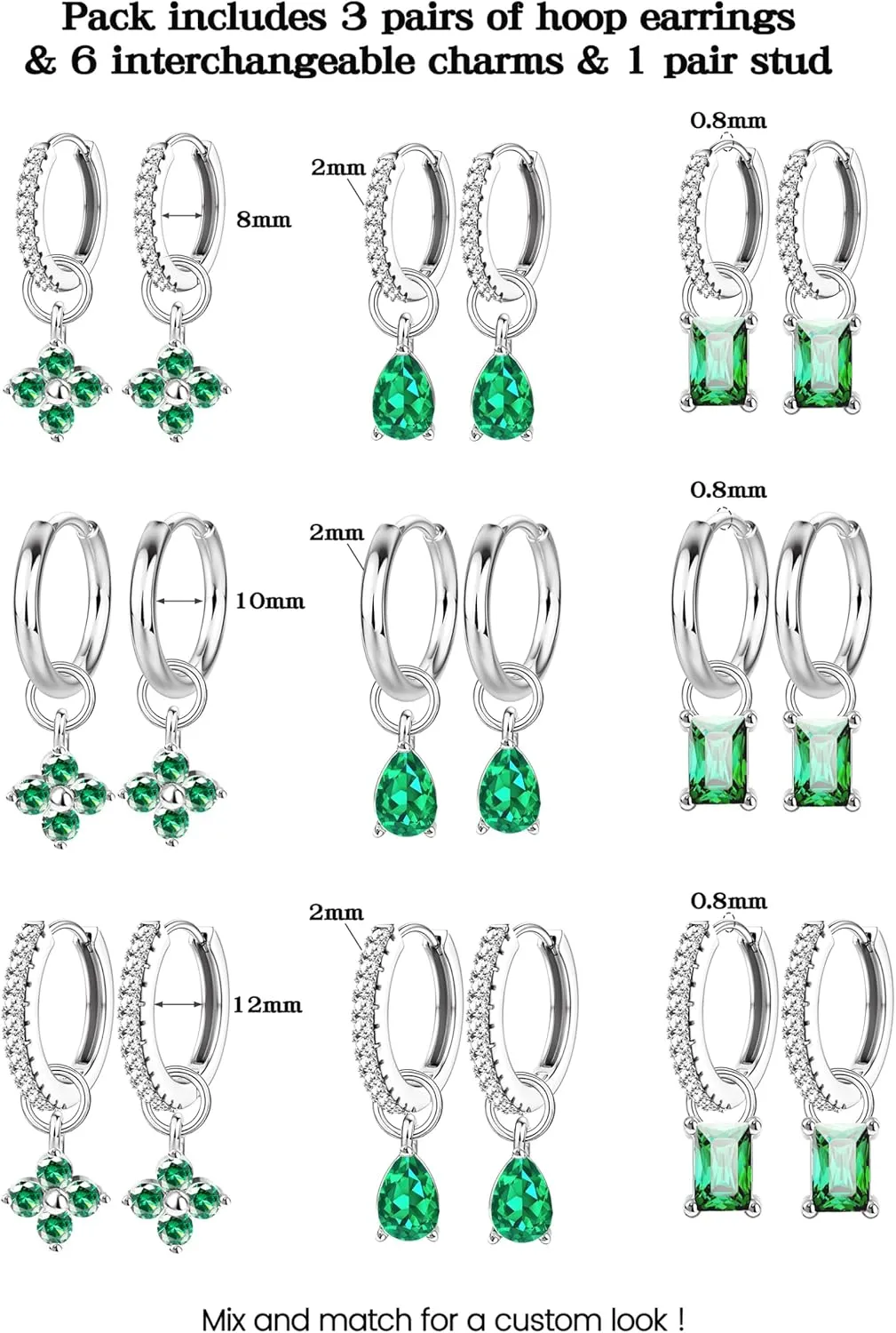 Besteel Small Gold Hoop Earrings for Women  Hypoallergenic 14K Gold Plated Hoops Cartilage Earring Sets for Multiple Piercing Dainty Silver Huggie Stud Earring Stacks with Charm