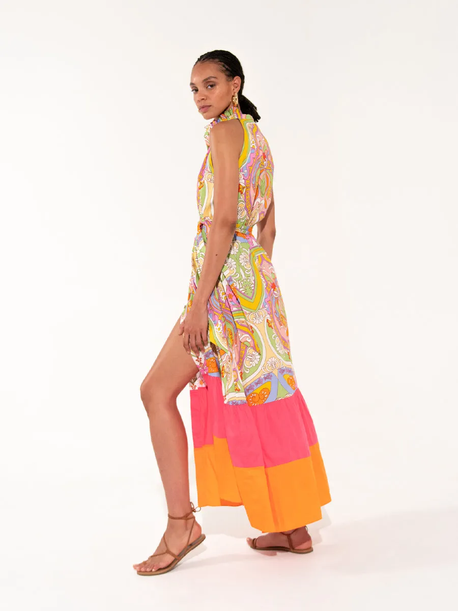 Biba Cotton Maxi Dress - Bia Pink
