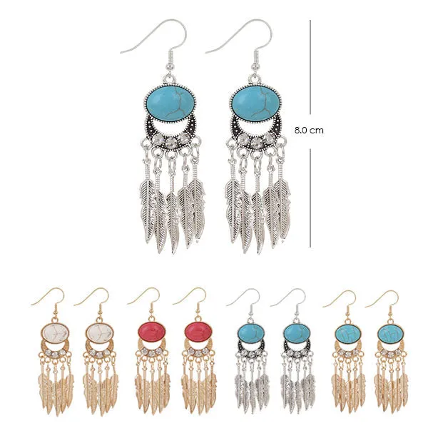 Bohemian Style Turquoise Earrings 8524 (12 units)