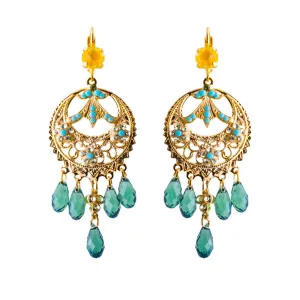 Boho Chandelier Leverback Earrings in "Pistachio" *Custom*