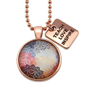 BOHO Collection - Rose Gold 'TEACH LOVE INSPIRE' Necklace - Maya (10131)