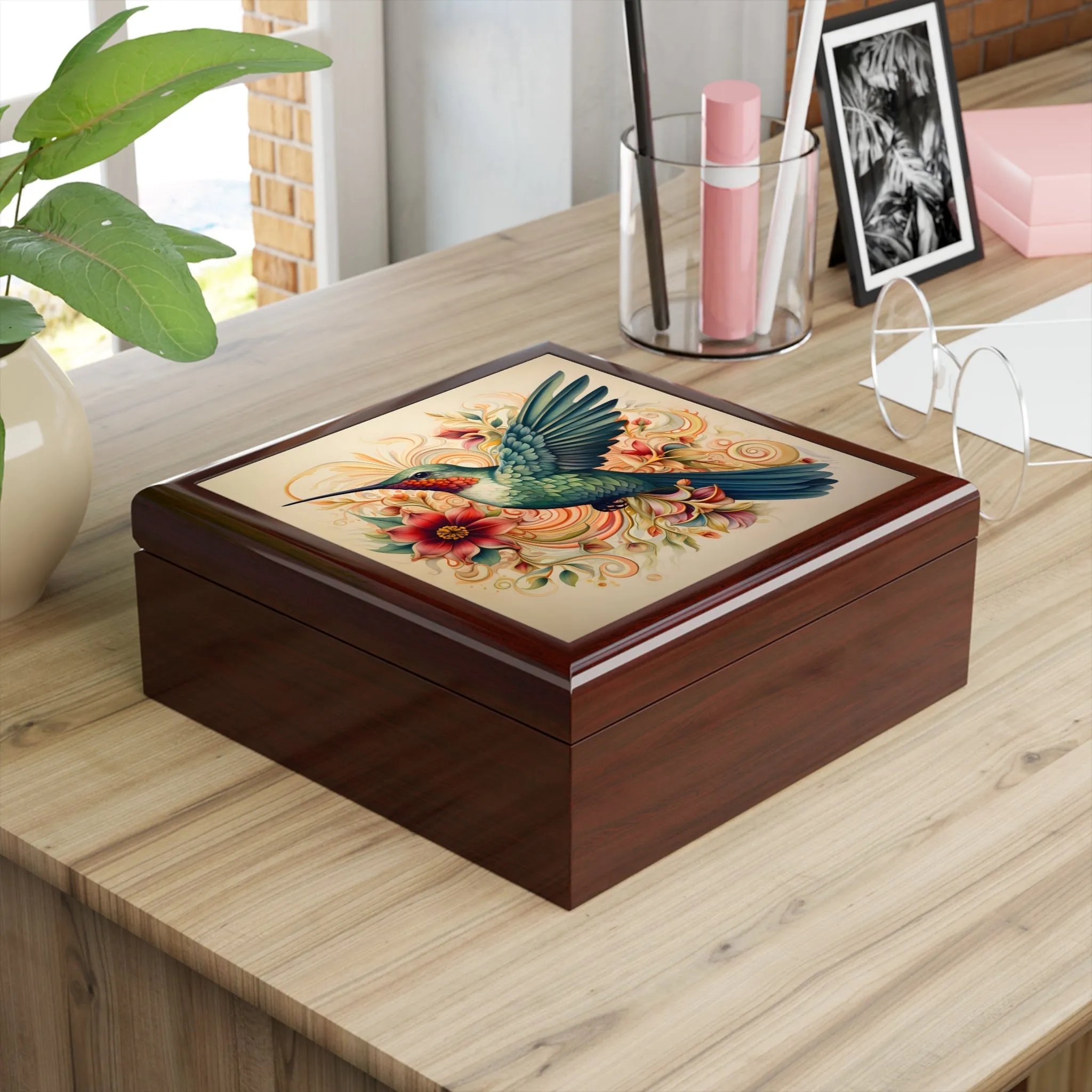 BOHO Hummingbird Artwork Gift and Jewelry Box