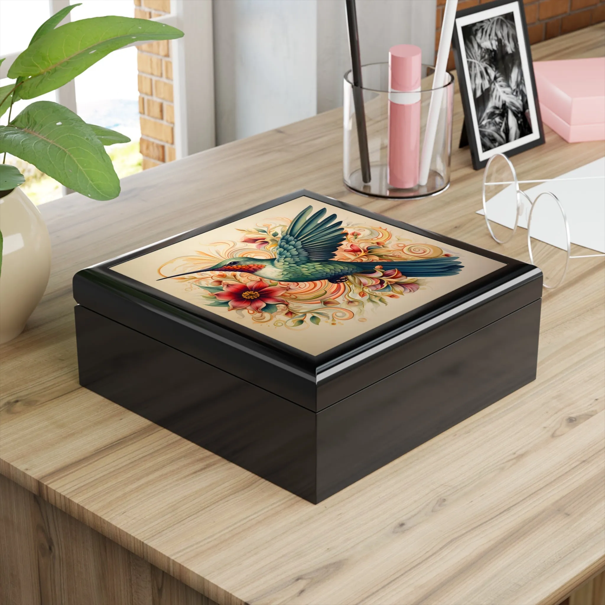 BOHO Hummingbird Artwork Gift and Jewelry Box